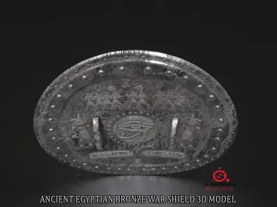 ANCIENT EGYPTIAN WAR SHIELD 3D MODEL Low-poly 3D model