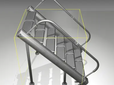 Futuristic Stairs - 20 - Basic Textures Low-poly 3D model