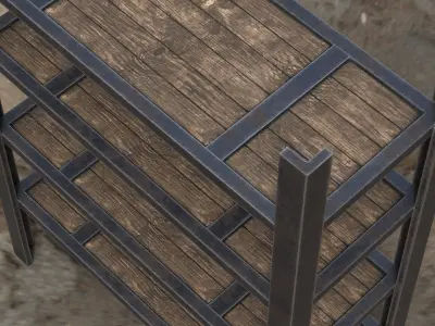 Storage shelf for your Game Low-poly 3D model