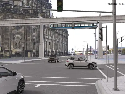 Highway and Suspended Monorail Air Train  purchase 3D model