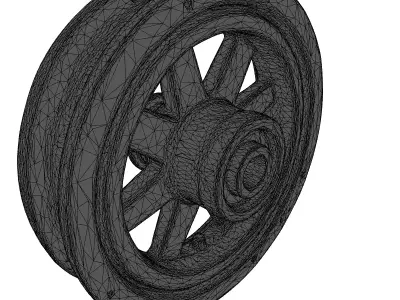 Vintage Rusty Metal Machine Wheel 3D model