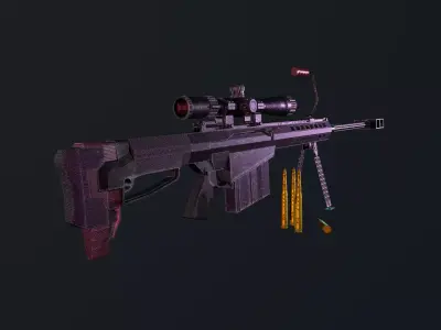 m82a1 sniper rifle Free low-poly 3D model