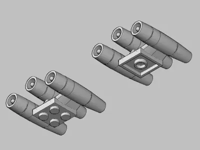 Tripple hypercruise jet engine for brick players 3D print model