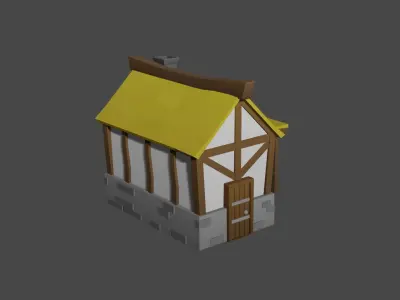 Medieval Farmhouse - Low Poly Free low-poly 3D model