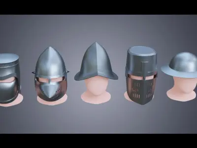 BASE HELMET MODELS 6-10 Low-poly 3D model