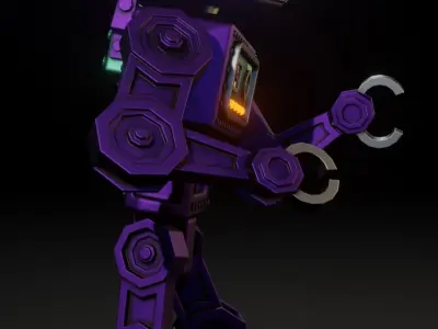 Retro Styled Robot Low-poly 3D model
