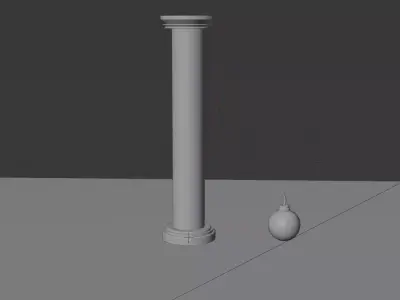 Low Poly Pillar and Bomb Low-poly 3D model