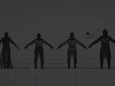 medieval human pack Low-poly 3D model
