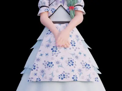 Little Girl - Fully Rigged Low-poly 3D model