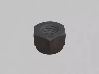 M5 Nut Coarse Threads Lock Type with Rusty Iron Texture 3D model