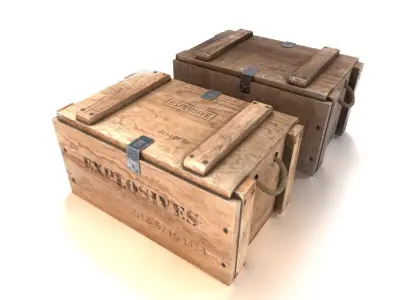 Explosives crate 2 PBR Low-poly 3D model