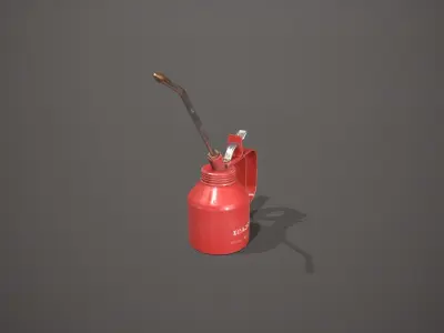 Red Oil Can Low-poly 3D model