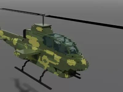 AH 1 Cobra voxel model  Low-poly 3D model