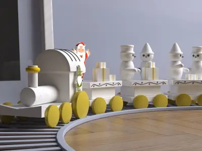 Train 3D Toys Room Low-poly 3D model
