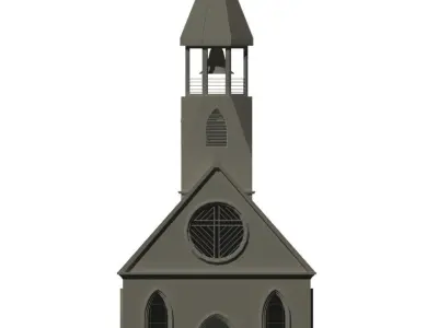Mediavel church LOW POLY Free low-poly 3D model
