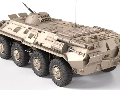 BTR-80 Armoured Personnel carrier Low-poly 3D model
