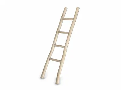 Low Poly Wood Ladder Low-poly 3D model