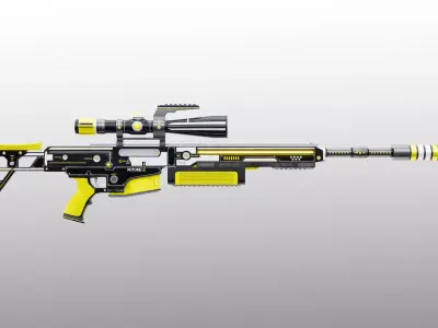 Sci-Fi Sniper Low-poly 3D model purchase