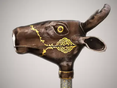 Ox-Head Mace Low-poly 3D model
