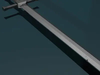 game ready low poly sword Free 3D model