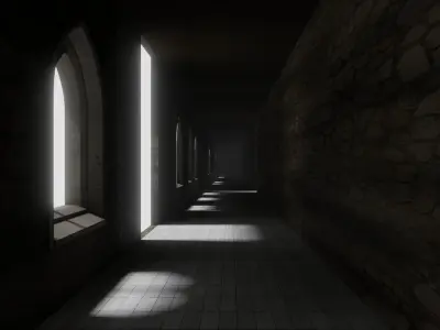 Inside Medieval Castle  Low-poly 3D model