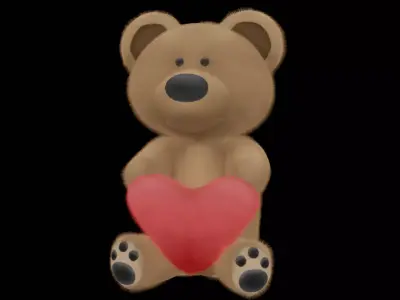 Teddy bear with heart 3D model