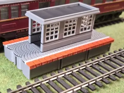 Double Edge Platform Underpass3 1-87 FDM color 3D print model