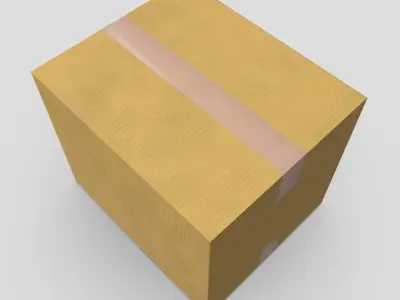 CC0 - Cardboard Box Closed Free low-poly 3D model