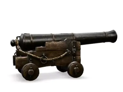 Pirate Cannon 3d  Free low-poly 3D model