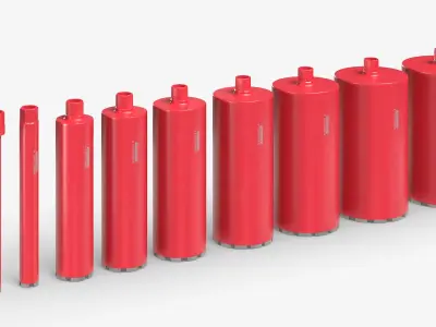 Bluerock Concrete Drilling Core Bit Set with Multiple Sizes 3D model