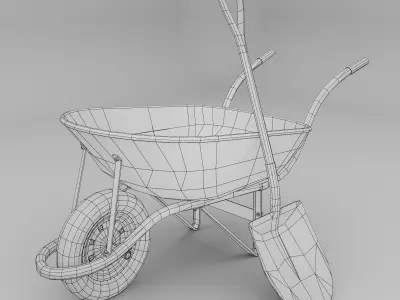 Wheelbarrow  Free low-poly 3D model