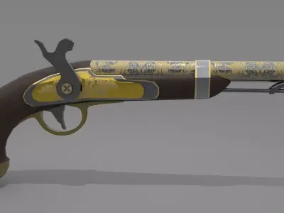 Pirate Gun Low-poly 3D model purchase