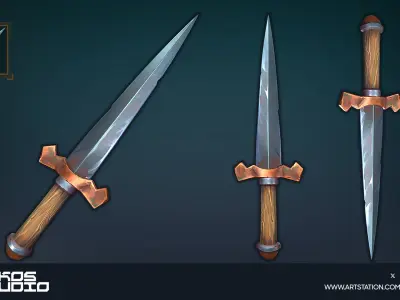 Stylized Daggers Low-poly 3D model