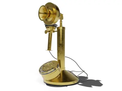 Simple Rotary phone Low-poly 3D model