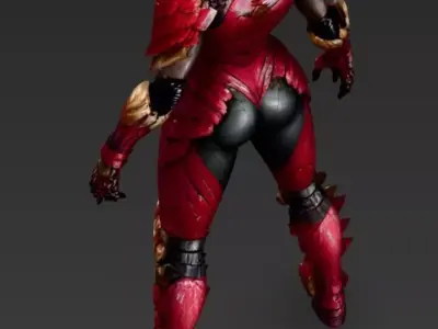 Female Dragon Robot 3D model
