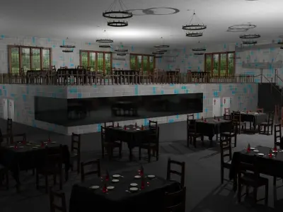 Restaurant  Low-poly 3D model get