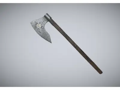 medieval low poly axe Free low-poly 3D model