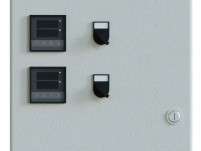 Industrial temperature control Box with switches and PIDs model Low-poly 3D model