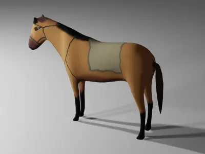 Brown Horse Lowpoly Low-poly 3D model