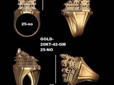Ram mandir ring  3D print model