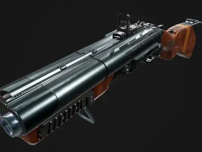 Double Barreled Shotgun Low-poly 3D model