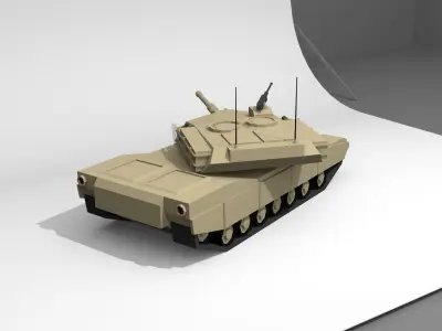 M1 Abrams TANK Lowpoly  Low-poly 3D model