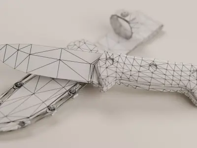 KA-BAR BK-2 Knife Low-poly 3D model