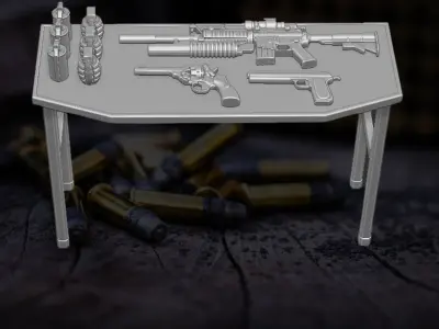 Armory Table Playset 3D printable files for Action Figures 3D print model