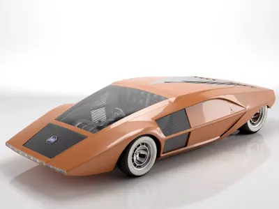 Lancia Stratos Zero concept car 1970 3D model