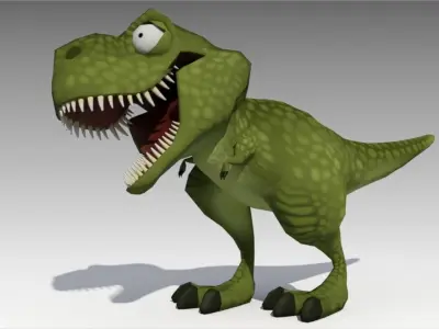 Rex Toon Animated Low-poly 3D model