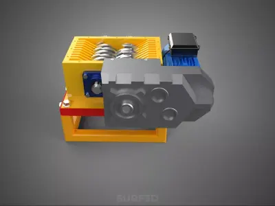 COMPACT 2 SHAFT SHREDDER GRINDER CRUSHER MACHINE ELECTRIC MOTOR 3D model