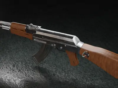 Ak47 Semi HighPoly Low-poly 3D model