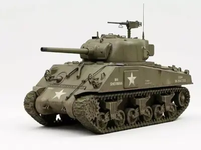 Tank WW2 Legendary T34 Panzer IV Tiger I M4 Sherman 3D Model Pack