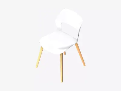 Chair - Office - Worksmart - Timber Legs Low-poly 3D model